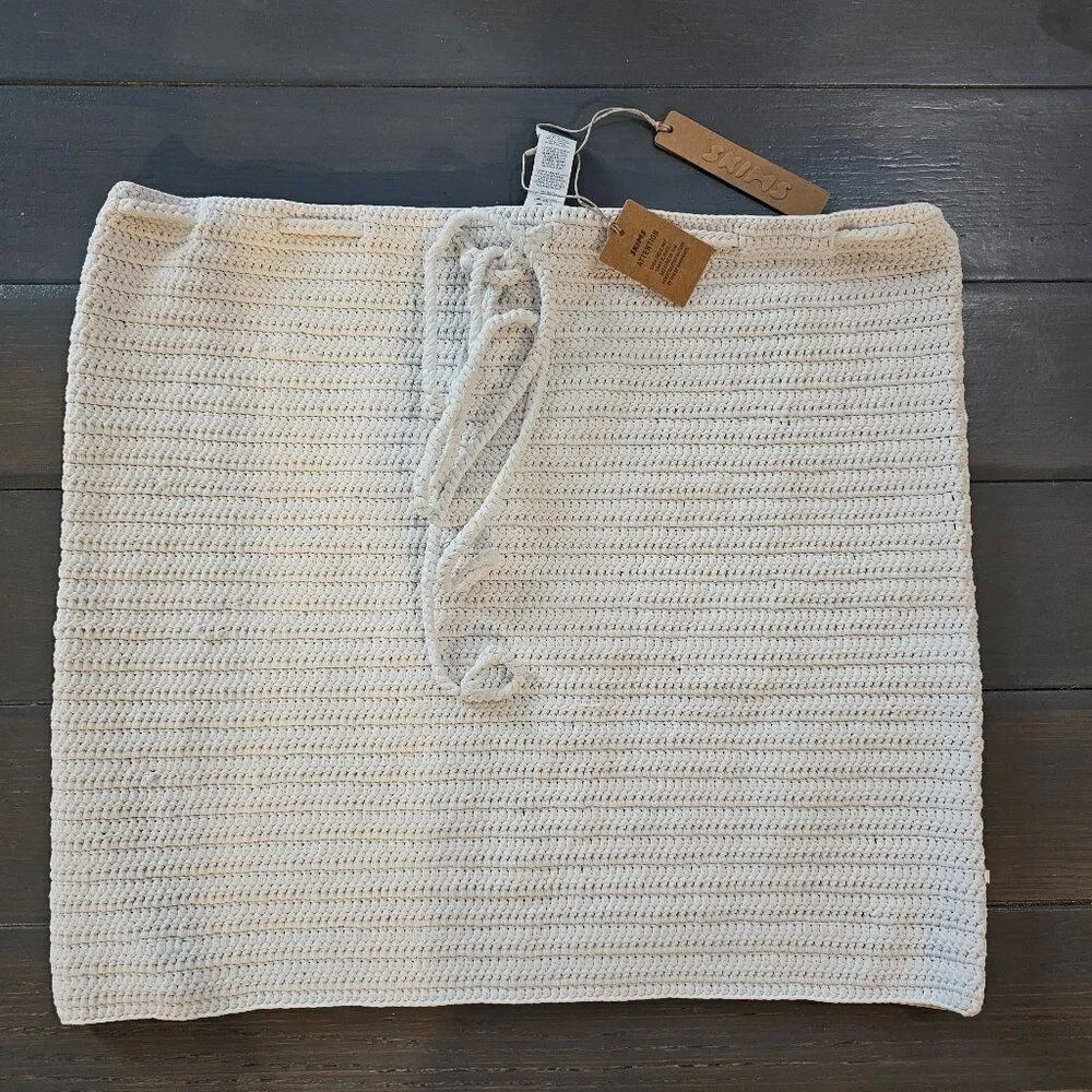 SKIMS Women's Marble Crochet Swim Mini Drawstring Skirt Size 3X